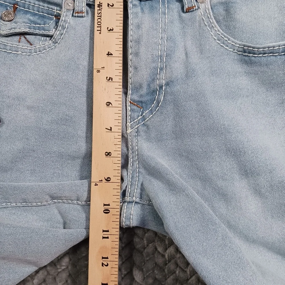 True Religion Rocco Shorts Mens 30 Blue Cotton Denim Bermuda Relaxed Fit Stretch
